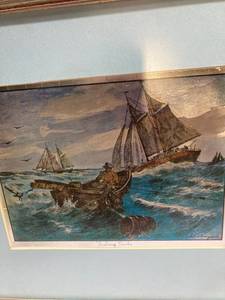 lot 9891 image: Frame 12 x 11 picture 7 12 x 5 12 fishing banks