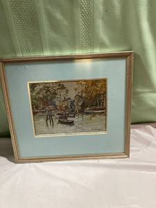 lot 9892 image: Frame 12 x 11 picture 7 12 x 5 12 old red Bank