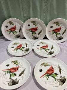 lot 9922 image: (7) 7�� Cardinal dessert plates
