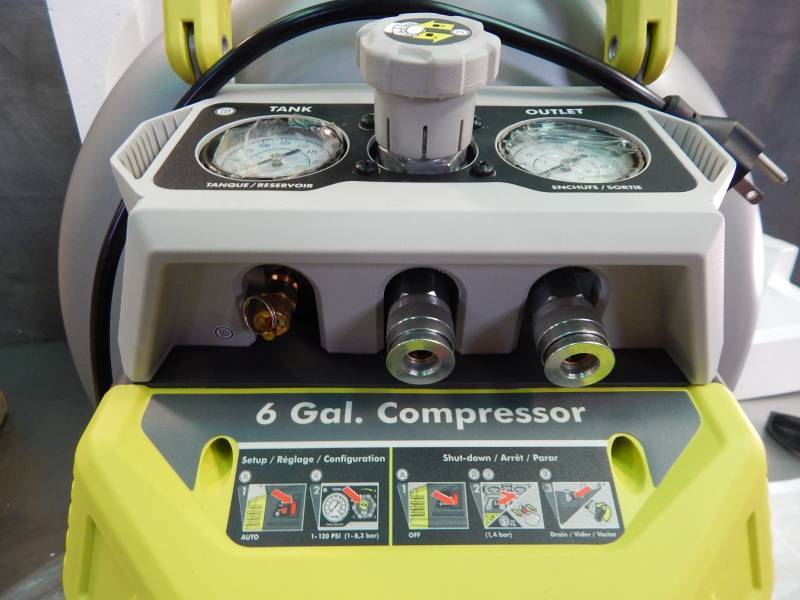 Ryobi 6 Gallon Vertical Pancake Air Compressor Items For Everyone
