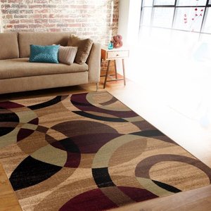 lot 3505 image: World Rug Gallery Contemporary Modern Circles Area Rug