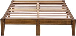 lot 3461 image: Wood Platform Bed Frame (Queen Size)