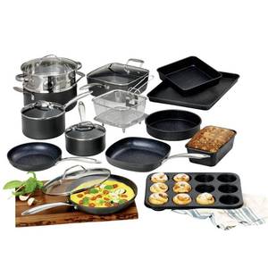 lot 9399 image: Granite Stone Diamond Professional Nonstick Aluminum Cookware Set