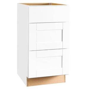 lot 9415 image: Hampton Bay Shaker 3-Drawer Base Cabinet