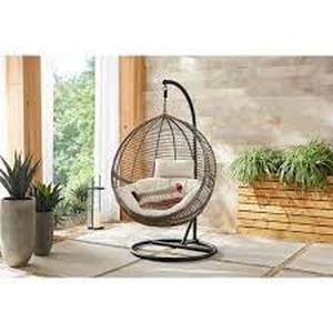 lot 9425 image: Hampton Bay Wicker Patio Egg Lounge Chair Swing