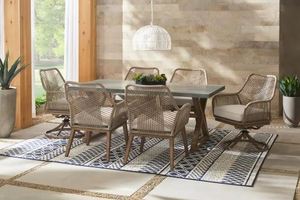 lot 9435 image: Hampton Bay Haymont Steel Wicker Dining Chair Set