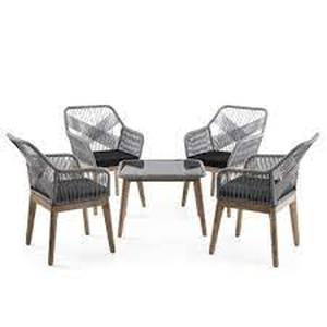 lot 9455 image: Hampton Bay Haymount Woven Rope Patio Chair Set