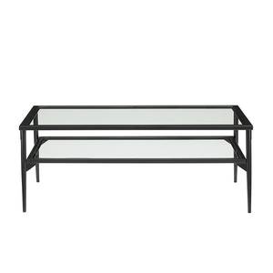 lot 9390 image: Metal &amp Glass 2-Tier Coffee Table