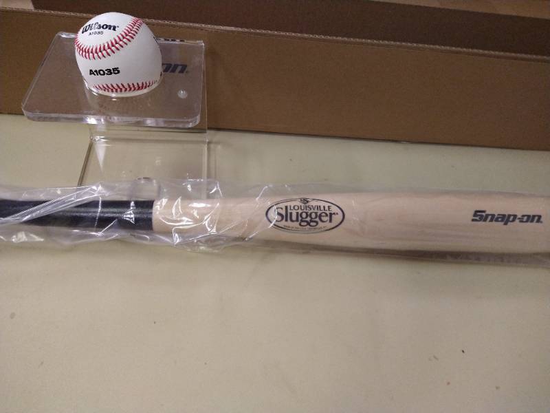 snap on Louisville slugger bat and ball display combo | Overstock