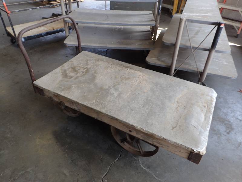 lot 2640 image: Heavy Duty Cart on Vintage Casters