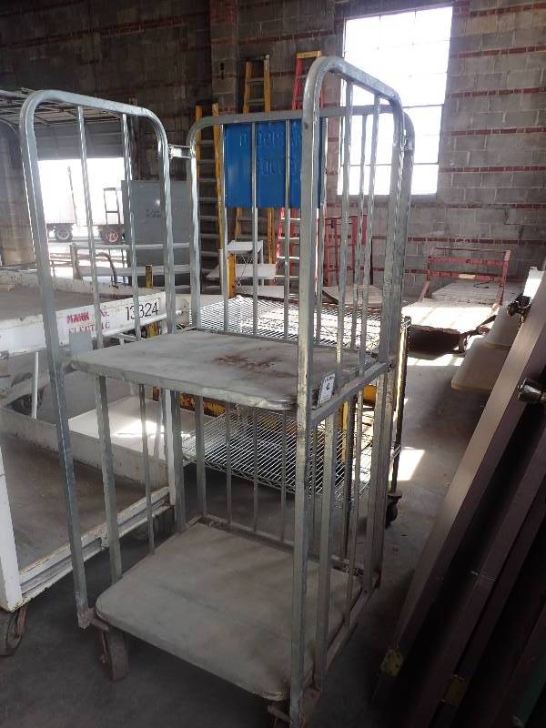 lot 2648 image: 2 Tier Folding Cart on Casters