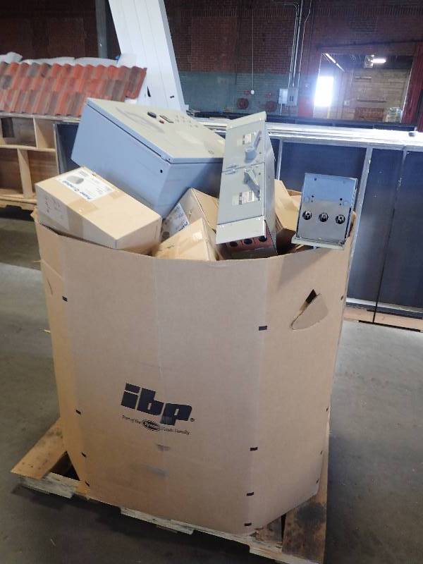 lot 693 image: Large Pallet of Switch Panels, Conduit, and more