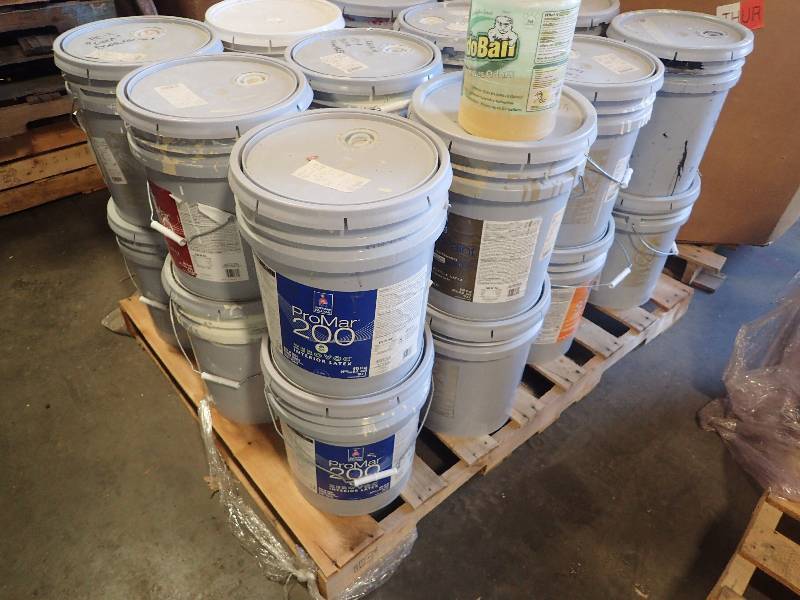 lot 717 image: Large Pallet of Latex Paint Exterior And Interior Paint