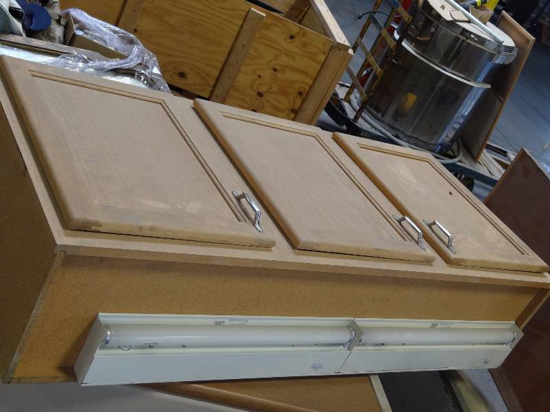 lot 239 image: (3) Door Hanging Cabinets w Underlight