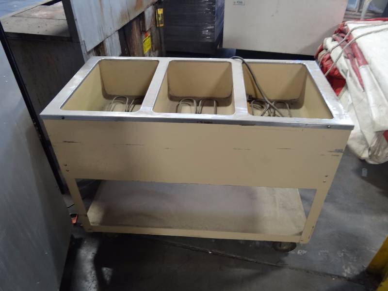 lot 248 image: (3) Compartment Electric Heated Mobile Buffet