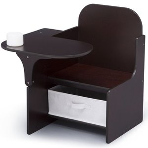 lot 13460 image: Delta Children Classic Chair Desk With Storage Bin, Dark Chocolate