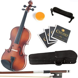 lot 13479 image: Mendini By Cecilio Violin For Beginners, Kids & Adults - Beginner Kit For Student wHard Case, Rosin, Bow - Starter Violins, Wooden Stringed Musical Instruments with metronome
