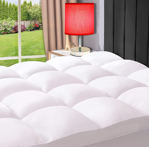 lot 13770 image: ELEMUSE King Cooling Mattress Topper for Back Pain, Extra Thick Mattress pad Cover, Plush Soft Pillowtop with Elastic Deep Pocket, Overfilled Down Alternative Filling