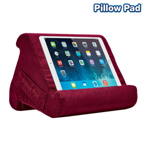 lot 13773 image: Pillow Pad Multi Angle Cushioned Tablet and iPad Stand, Burgundy, As Seen on TV