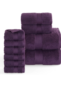 lot 13784 image: Bedsure Purple Bath Towels Set for Bathroom - 2 Bath Towels, 2 Hand Towels, 6 Wash Cloths, Cotton Hotel Quality Absorbent 10 Pack Bath Linen Towel Sets