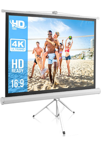 lot 13796 image: Portable Projector Screen Tripod Stand - Mobile Projection Screen , Lightweight Carry & Durable Easy Pull Assemble System for Schools Meeting Conference Indoor Outdoor Use, 50 Inch - Pyle PRJTP52