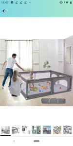 lot 13801 image: HyperEden Baby Playpen, Playpen for Babies and Toddlers, Extra Safe with Anti-Collision Foam Playpens for Babies, Indoor & Outdoor Playard for Kids Activity Center with Gate, Large Anti-Fall Playpen Amazons Choice for large baby playpen