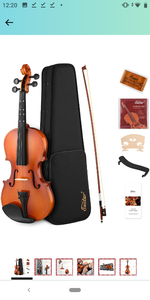lot 13819 image: Visit the Eastar Store 4.1 out of 5 stars1,768Reviews Eastar 34 Violin for Beginners, Violins Kit for Student, Fiddle with Hard Case, Rosin, Shoulder Rest, Bow, and Extra Strings (Imprinted Finger Guide on Fingerboard)