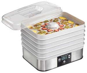 lot 13830 image: Hamilton Beach - 5-Tray Food Dehydrator - SilverWhite