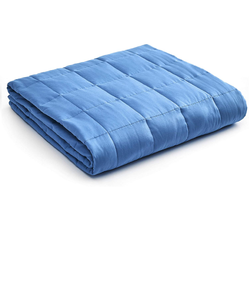 lot 13842 image: YnM Weighted Blanket �� Heavy 100% Oeko-Tex Certified Cotton Material with Premium Glass Beads (Light Grey, 60x80 17lbs), Suit for One Person(160lb) Use on QueenKing Bed