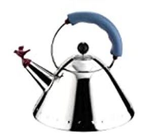 lot 14173 image: Alessi Michael Graves Kettle with Bird Whistle, Blue Handle