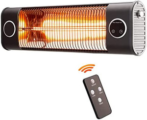 lot 14489 image: Uthfy 150R Patio Heater,with Electric Infrared Technology and Carbon Fiber Tube,Wall Mounted,Remote Control and Overheating Protection for OutdoorIndoor Use,1500W700W,24 inches,black