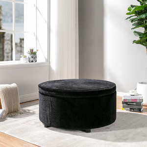 lot 14498 image: Storage Ottoman in Black
