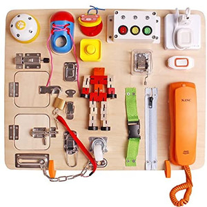 lot 14503 image: Tangame Montessori Busy Board, a Busy Plank Toy for Young Children, a Travel Toy with Educational Activities and fine Motor Skills Activities, Suitable for 3-Year-Old Boys and Girls