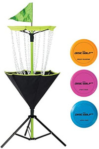 lot 14506 image: Franklin Sports Disc Golf Baskets - Portable Disc Golf Target with Chains Included - Disc Golf Basket Stand Equipment for Hole  Course Creation