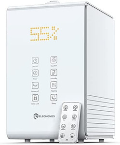 lot 14519 image: Elechomes Warm and Cool Mist Humidifiers, SH8820 Top Fill 5.5L Humidifier for Large Room Bedroom Plants 20db Ultra Quiet, LED Display, 600mlh Max Humidity, Auto Shut-off, White (remote not included)
