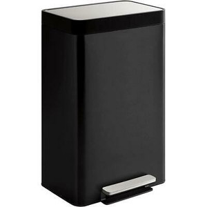 lot 14540 image: KOHLER Trash Can Rectangle Black Stainless Steel Fingerprint Resistant 13 Gal.