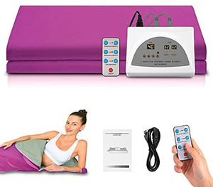 lot 15001 image: SilkFun Infrared Personal Sauna Blanket, Professional Fast Sweating Home Fitness Machine for Detox (with Button Battery110V US Plug) (78 x 39)