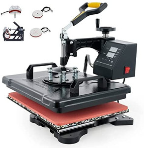lot 16869 image: CO-Z 110V 5-in-1 Rotary Heat Press, 360 Degree Rotary Heat Press Machine, Multi-Function Sublimation Combination T-Shirt Press Machine for Mugs, Hats, Caps, Mouse Pad (12 x 15) )
