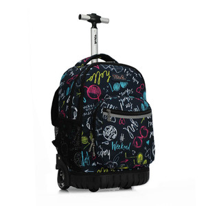 lot 16960 image: Tilami Weekend Time 19 inch Kids Rolling Backpack Wheeled School Backpack