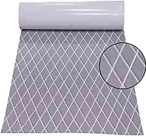 lot 16984 image: Hzkaicun EVA Foam Boat Decking Flooring Sheet Marine Non-Slip Faux Teak Boat Flooring with Backing Adhesive Motorboat Traction Mats Suitable for Yacht Motorboat RV Kayak Surfboard 74.8 X27.5