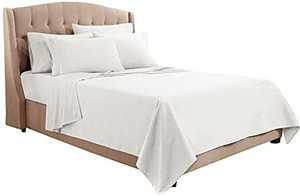 lot 16989 image: Clara Clark Premier 1800 Collection 5-Piece Sheet Set with Bonus Pillowcases, King, White