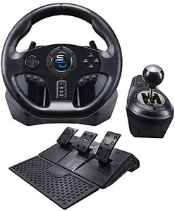 lot 48999 image: Superdrive - GS850-X racing steering wheel with manual shifter, 3 pedals, paddle shifters for Xbox Serie XS, PS4, Xbox One