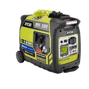 lot 2181 image: Ryobi 2,300-Watt Recoil Start Bluetooth Super Quiet Gasoline Powered Digital Inverter Generator with CO Shutdown Sensor
