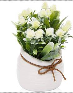 lot 2198 image: Juvale Artificial Flowers with Small White Vase, Home Decoration (3.5 x 6 Inches)