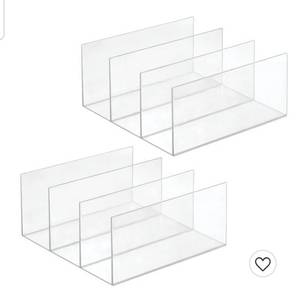 lot 2199 image: mDesign Plastic Divided Purse Organizer for Closets, 3 Sections