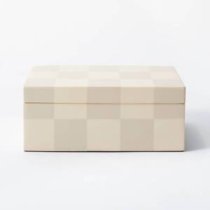 lot 2204 image: Small Checkered Resin Box - Threshold designed with Studio McGee
