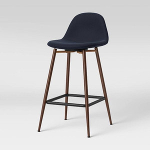 lot 2214 image: Copley Upholstered Counter Height Barstool Blue - Project 62