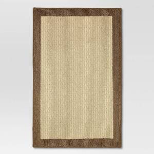 lot 2235 image: 1ft 8in x 2ft 6in Madison Border Washable Accent Rug Tan - Threshold