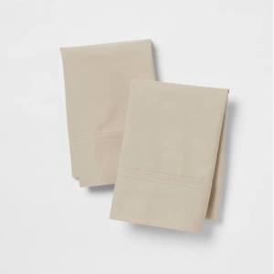 lot 2236 image: Standard 300 Thread Count Ultra Soft Pillowcase Set True Khaki - Threshold