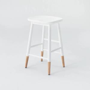 lot 2239 image: Haddonfield All Wood Backless Counter Height Barstool White - Threshold designed with Studio McGee